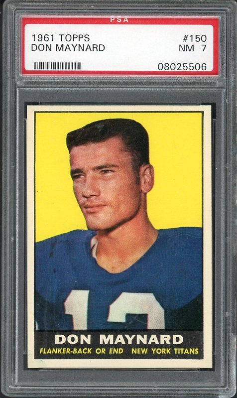 1961 Topps Football #150 Don Maynard Titans PSA 7 NM 537999