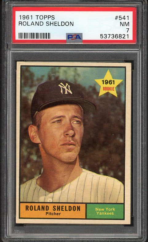 1961 Topps Baseball #541 Roland Sheldon Yankees PSA 7 NM 538009