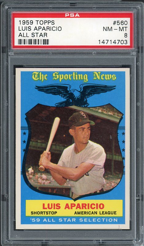 1959 Topps Baseball #560 Luis Aparicio A.S. White Sox PSA 8 NM/MT 538028