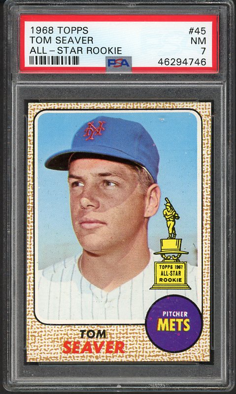1968 Topps Baseball #045 Tom Seaver Mets PSA 7 NM 538047