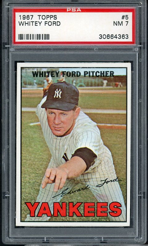 1967 Topps Baseball #005 Whitey Ford Yankees PSA 7 NM 538050