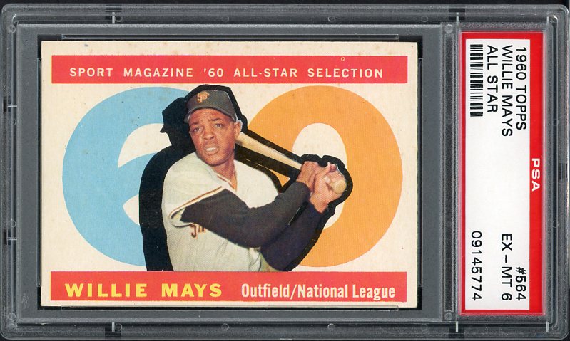 1960 Topps Baseball #564 Willie Mays A.S. Giants PSA 6 EX-MT 538055
