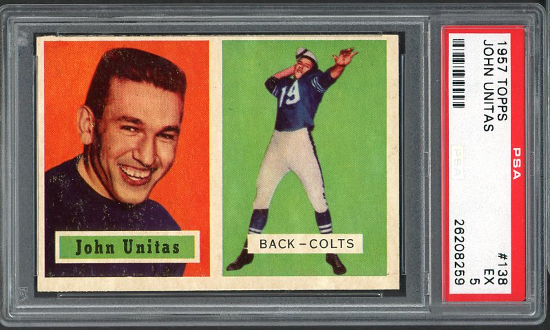 1957 Topps Football #138 John Unitas Colts PSA 5 EX 538056