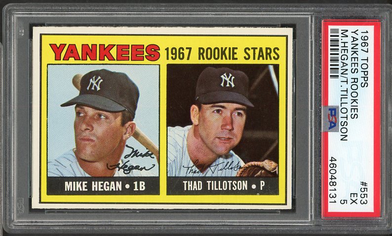 1967 Topps Baseball #553 Mike Hegan Yankees PSA 5 EX 538058