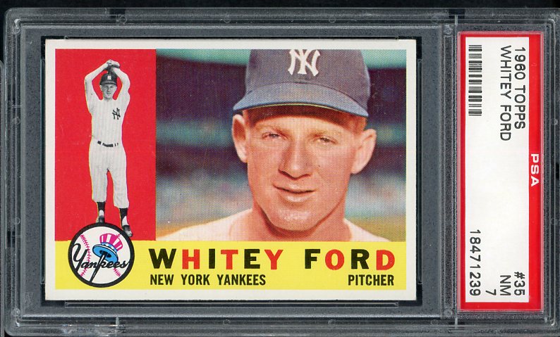1960 Topps Baseball #035 Whitey Ford Yankees PSA 7 NM 538070