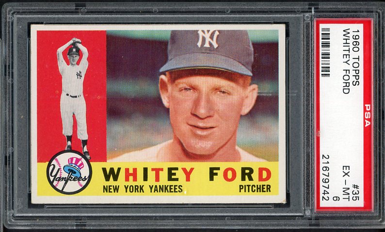 1960 Topps Baseball #035 Whitey Ford Yankees PSA 6 EX-MT 538082