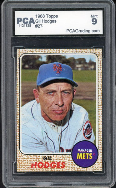 1968 Topps Baseball #027 Gil Hodges Mets PCA 9 MINT 538109
