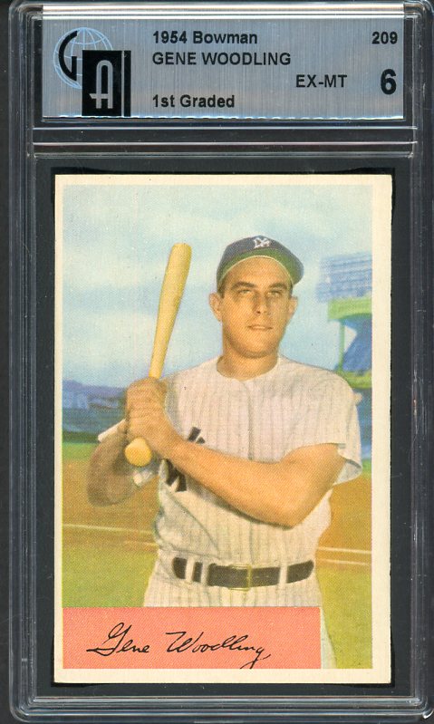 1954 Bowman Baseball #209 Gene Woodling Yankees GAI 6 EX-MT 538112