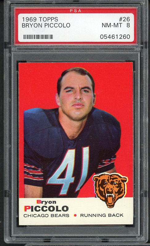 1969 Topps Football #026 Brian Piccolo Bears PSA 8 NM/MT 538118