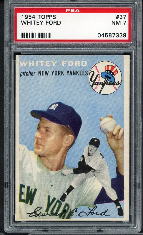 1954 Topps Baseball #037 Whitey Ford Yankees PSA 7 NM 538122
