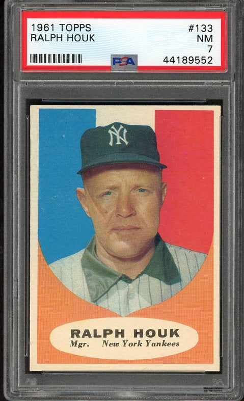 1961 Topps Baseball #133 Ralph Houk Yankees PSA 7 NM 538129