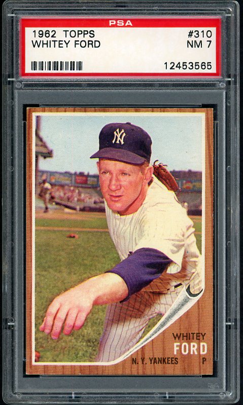 1962 Topps Baseball #310 Whitey Ford Yankees PSA 7 NM 538132
