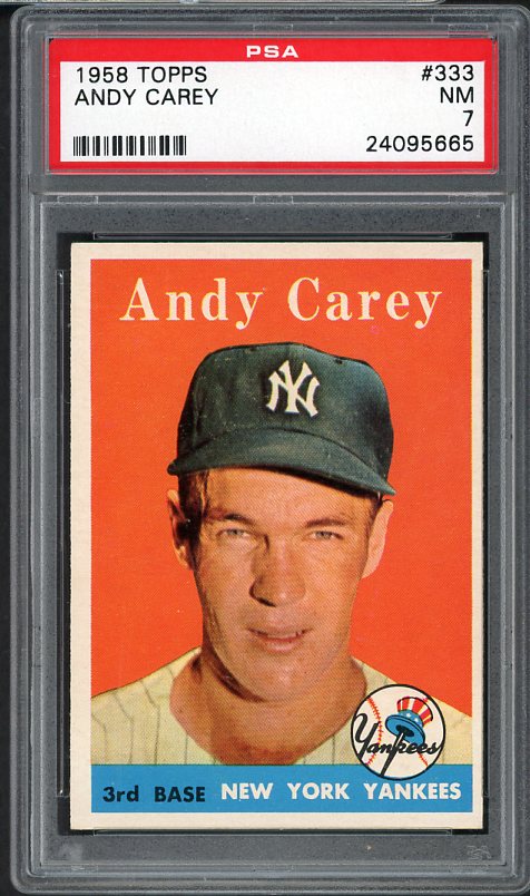 1958 Topps Baseball #333 Andy Carey Yankees PSA 7 NM 538135