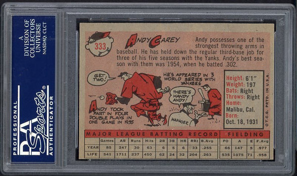 1958 Topps Baseball #333 Andy Carey Yankees PSA 7 NM 538135