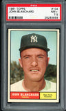 1961 Topps Baseball #104 John Blanchard Yankees PSA 7.5 NM+ 538136