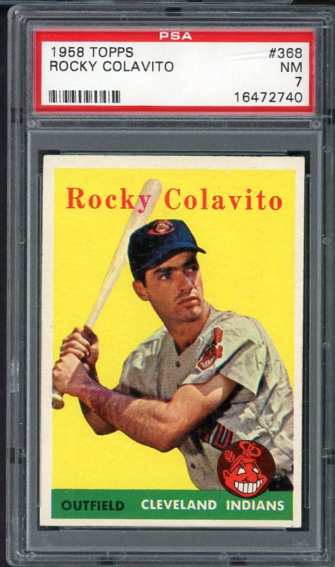 1958 Topps Baseball #368 Rocky Colavito Indians PSA 7 NM 538143