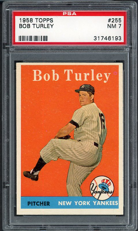 1958 Topps Baseball #255 Bob Turley Yankees PSA 7 NM 538148