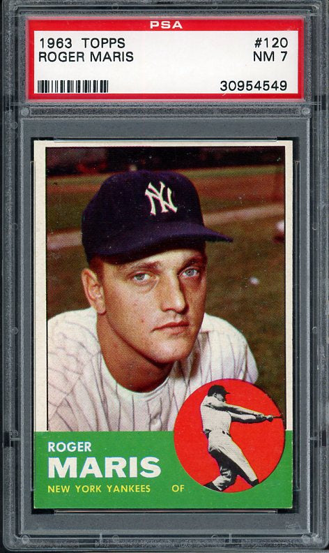 1963 Topps Baseball #120 Roger Maris Yankees PSA 7 NM 538154