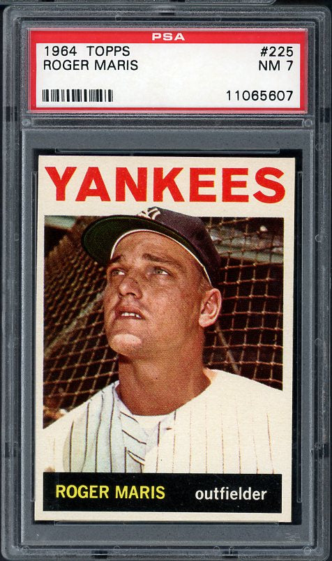 1964 Topps Baseball #225 Roger Maris Yankees PSA 7 NM 538155