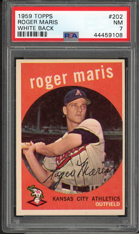 1959 Topps Baseball #202 Roger Maris A's PSA 7 NM 538158