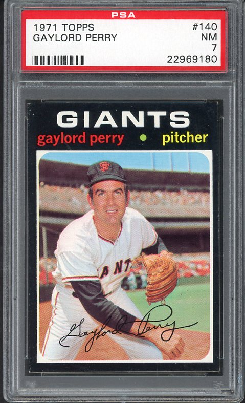 1971 Topps Baseball #140 Gaylord Perry Giants PSA 7 NM 538165