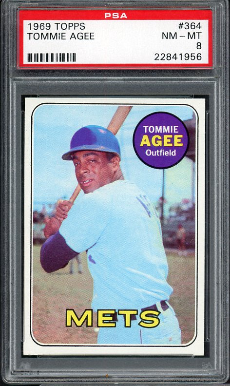 1969 Topps Baseball #364 Tommie Agee Mets PSA 8 NM/MT 538166
