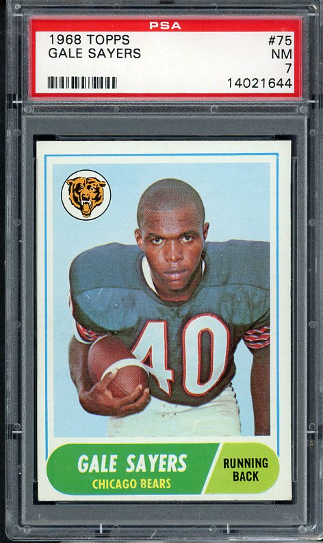 1968 Topps Football #075 Gale Sayers Bears PSA 7 NM 538174