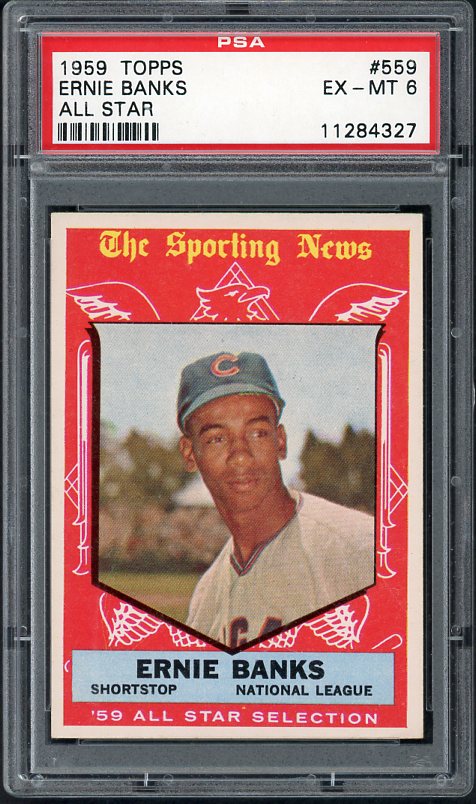 1959 Topps Baseball #559 Ernie Banks A.S. Cubs PSA 6 EX-MT 538183