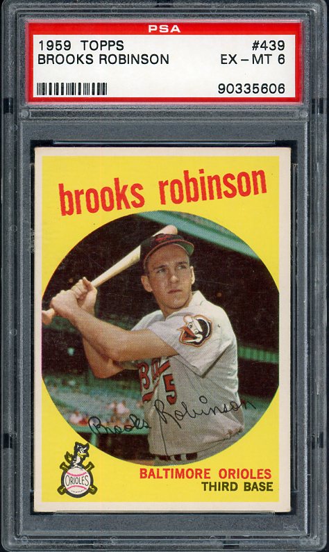 1959 Topps Baseball #439 Brooks Robinson Orioles PSA 6 EX-MT 538196