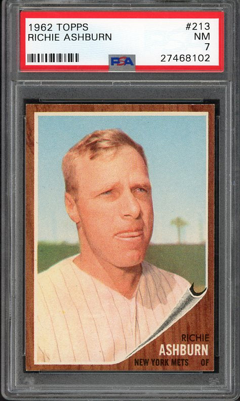 1962 Topps Baseball #213 Richie Ashburn Mets PSA 7 NM 538205