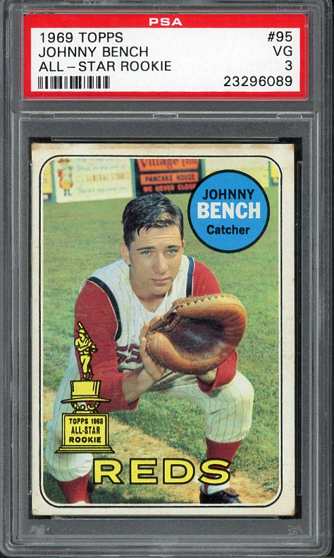 1969 Topps Baseball #095 Johnny Bench Reds PSA 3 VG 538213