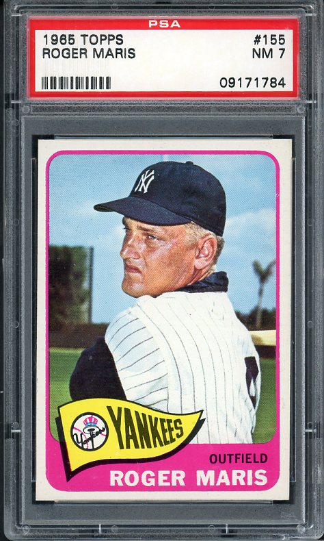 1965 Topps Baseball #155 Roger Maris Yankees PSA 7 NM 538218
