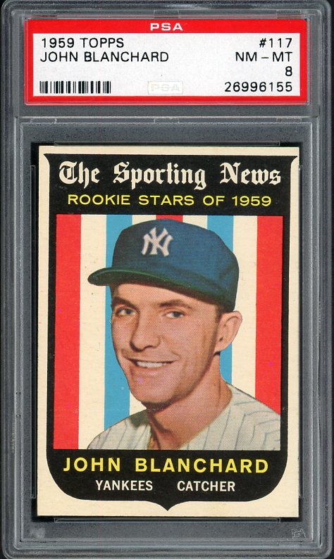 1959 Topps Baseball #117 John Blanchard Yankees PSA 8 NM/MT 538220