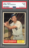 1961 Topps Baseball #180 Bobby Richardson Yankees PSA 7 NM 538221