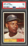 1961 Topps Baseball #028 Hector Lopez Yankees PSA 7 NM 538224