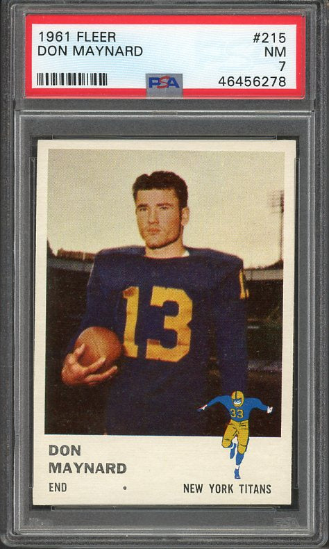 1961 Fleer Football #215 Don Maynard Titans PSA 7 NM 538225