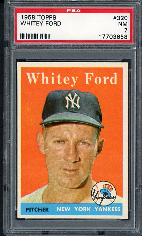 1958 Topps Baseball #320 Whitey Ford Yankees PSA 7 NM 538226