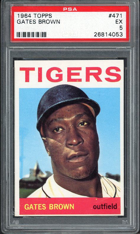 1964 Topps Baseball #471 Gates Brown Tigers PSA 5 EX 538238
