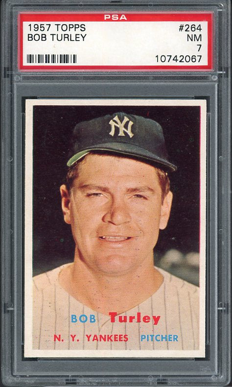 1957 Topps Baseball #264 Bob Turley Yankees PSA 7 NM 538242