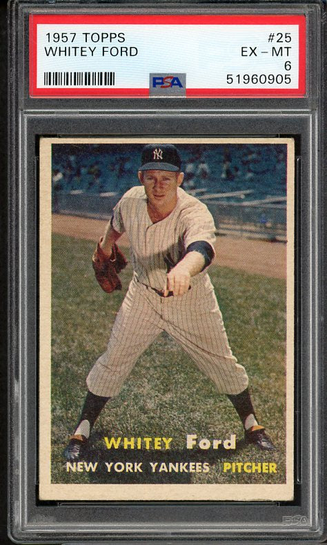 1957 Topps Baseball #025 Whitey Ford Yankees PSA 6 EX-MT 538250