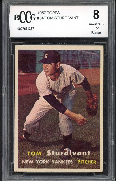 1957 Topps Baseball #034 Tom Sturdivant Yankees BCCG 8 538277