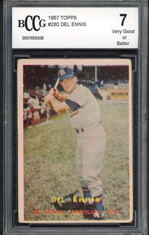 1957 Topps Baseball #260 Del Ennis Cardinals BCCG 7 538278