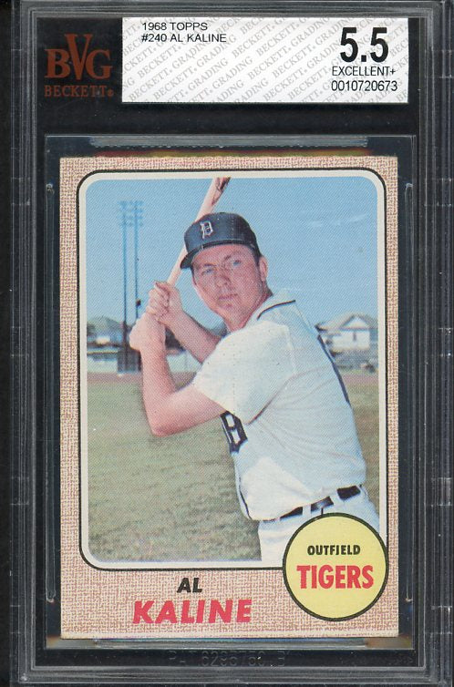1968 Topps Baseball #240 Al Kaline Tigers BVG 5.5 EX+ 538282