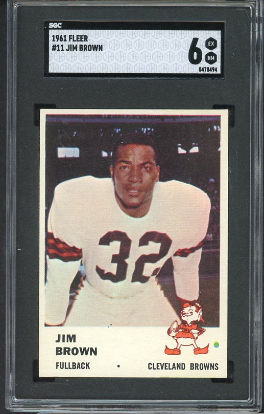1961 Fleer Football #011 Jim Brown Browns SGC 6 EX-MT 538289