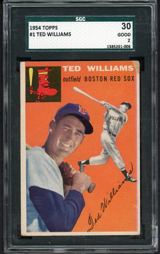 1954 Topps Baseball #001 Ted Williams Red Sox SGC 2 GD 538292