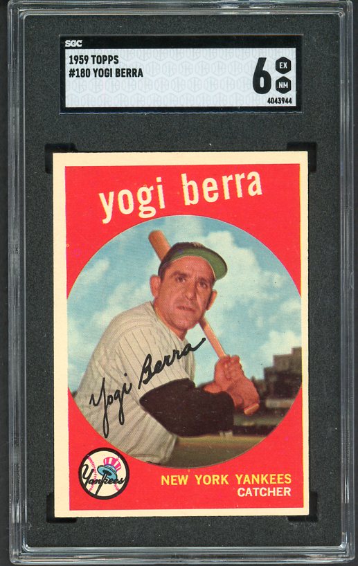 1959 Topps Baseball #180 Yogi Berra Yankees SGC 6 EX-MT 538296