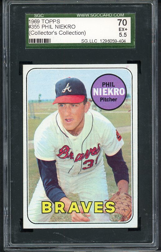 1969 Topps Baseball #355 Phil Niekro Braves SGC 5.5 EX+ 538306