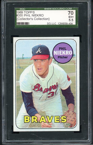 1969 Topps Baseball #355 Phil Niekro Braves SGC 5.5 EX+ 538306
