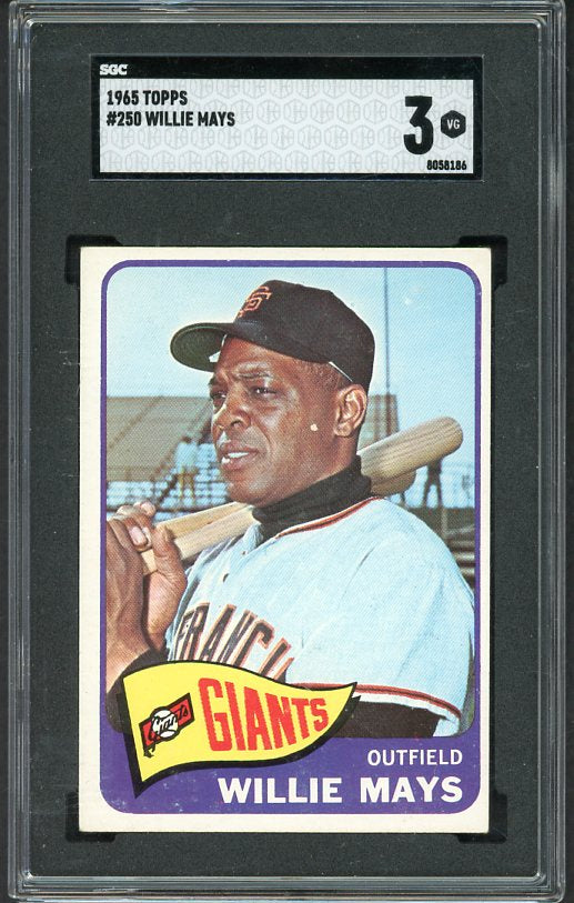 1965 Topps Baseball #250 Willie Mays Giants SGC 3 VG 538311