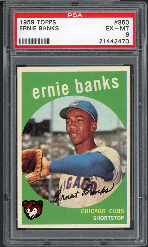 1959 Topps Baseball #350 Ernie Banks Cubs PSA 6 EX-MT 538341